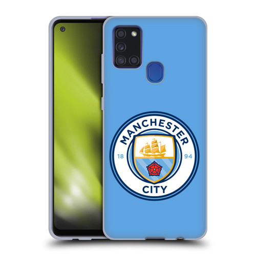 Manchester City Man City FC Badge Blue Full Colour Soft Gel Case for Samsung Galaxy A21s (2020)