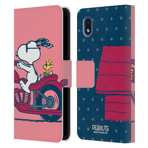 Peanuts Halfs And Laughs Snoopy & Woodstock Leather Book Wallet Case Cover For Samsung Galaxy A01 Core (2020)