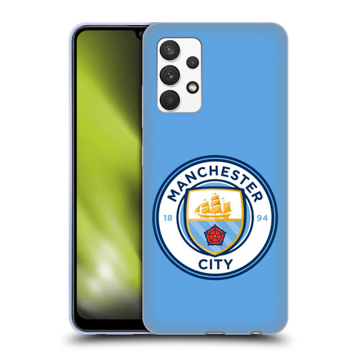 Manchester City Man City FC Badge Blue Full Colour Soft Gel Case for Samsung Galaxy A32 (2021)