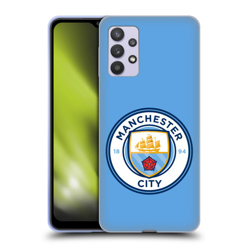 Manchester City Man City FC Badge Blue Full Colour Soft Gel Case for Samsung Galaxy A32 5G / M32 5G (2021)