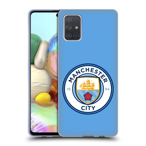Manchester City Man City FC Badge Blue Full Colour Soft Gel Case for Samsung Galaxy A71 (2019)