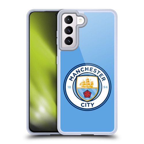 Manchester City Man City FC Badge Blue Full Colour Soft Gel Case for Samsung Galaxy S21 5G