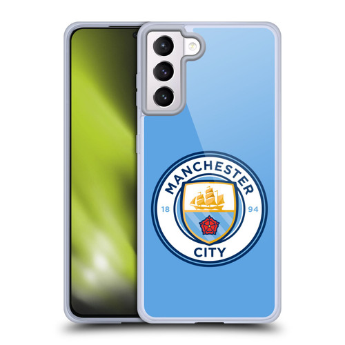 Manchester City Man City FC Badge Blue Full Colour Soft Gel Case for Samsung Galaxy S21+ 5G