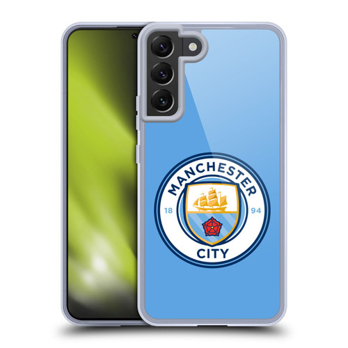 Manchester City Man City FC Badge Blue Full Colour Soft Gel Case for Samsung Galaxy S22+ 5G