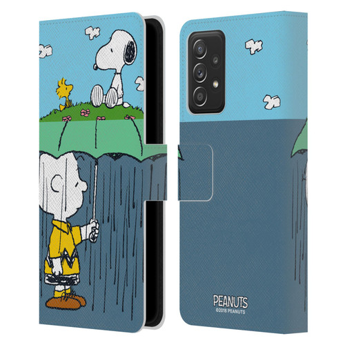 Peanuts Halfs And Laughs Charlie, Snoppy & Woodstock Leather Book Wallet Case Cover For Samsung Galaxy A53 5G (2022)