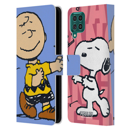 Peanuts Halfs And Laughs Snoopy & Charlie Leather Book Wallet Case Cover For Samsung Galaxy F62 (2021)