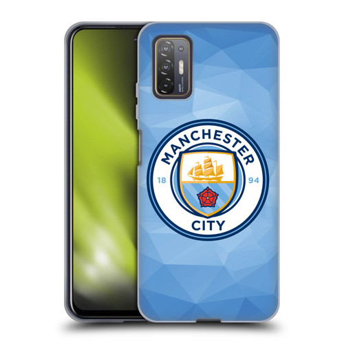 Manchester City Man City FC Badge Geometric Blue Full Colour Soft Gel Case for HTC Desire 21 Pro 5G