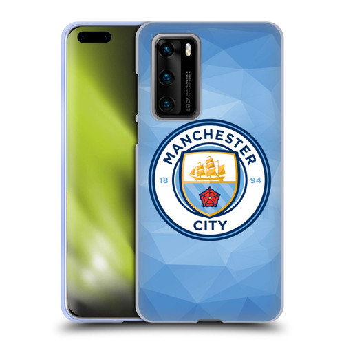 Manchester City Man City FC Badge Geometric Blue Full Colour Soft Gel Case for Huawei P40 5G