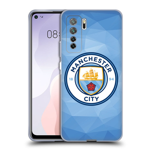 Manchester City Man City FC Badge Geometric Blue Full Colour Soft Gel Case for Huawei Nova 7 SE/P40 Lite 5G