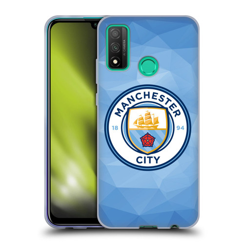 Manchester City Man City FC Badge Geometric Blue Full Colour Soft Gel Case for Huawei P Smart (2020)