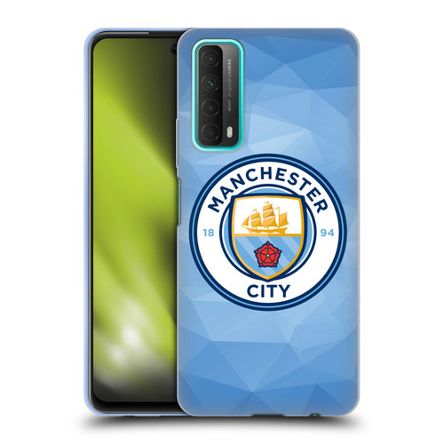 Manchester City Man City FC Badge Geometric Blue Full Colour Soft Gel Case for Huawei P Smart (2021)