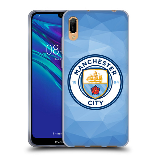 Manchester City Man City FC Badge Geometric Blue Full Colour Soft Gel Case for Huawei Y6 Pro (2019)