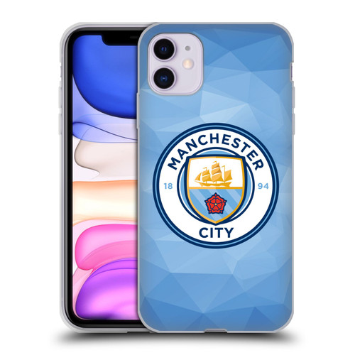 Manchester City Man City FC Badge Geometric Blue Full Colour Soft Gel Case for Apple iPhone 11