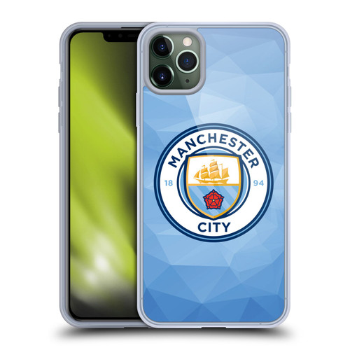 Manchester City Man City FC Badge Geometric Blue Full Colour Soft Gel Case for Apple iPhone 11 Pro Max