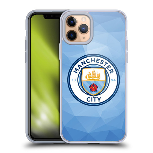 Manchester City Man City FC Badge Geometric Blue Full Colour Soft Gel Case for Apple iPhone 11 Pro