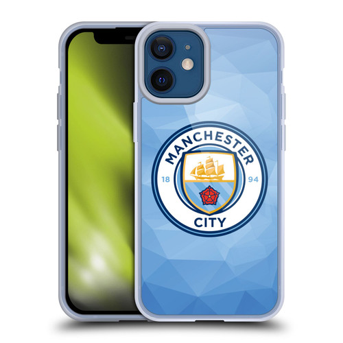 Manchester City Man City FC Badge Geometric Blue Full Colour Soft Gel Case for Apple iPhone 12 Mini