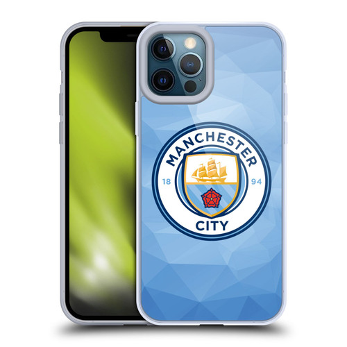 Manchester City Man City FC Badge Geometric Blue Full Colour Soft Gel Case for Apple iPhone 12 Pro Max