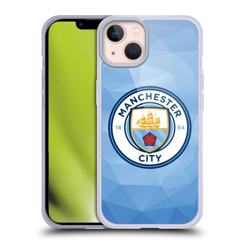 Manchester City Man City FC Badge Geometric Blue Full Colour Soft Gel Case for Apple iPhone 13