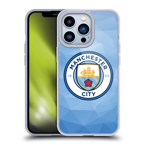 Manchester City Man City FC Badge Geometric Blue Full Colour Soft Gel Case for Apple iPhone 13 Pro