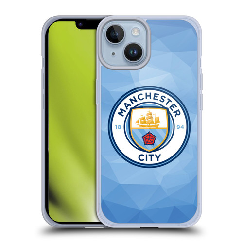 Manchester City Man City FC Badge Geometric Blue Full Colour Soft Gel Case for Apple iPhone 14