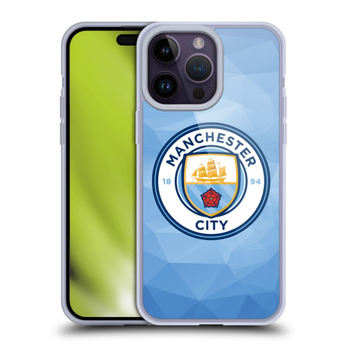 Manchester City Man City FC Badge Geometric Blue Full Colour Soft Gel Case for Apple iPhone 14 Pro Max