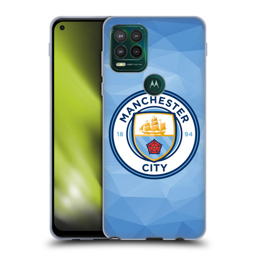 Manchester City Man City FC Badge Geometric Blue Full Colour Soft Gel Case for Motorola Moto G Stylus 5G 2021