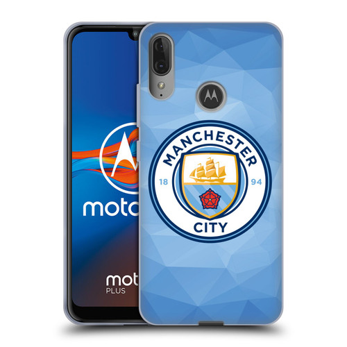 Manchester City Man City FC Badge Geometric Blue Full Colour Soft Gel Case for Motorola Moto E6 Plus