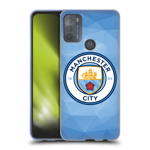 Manchester City Man City FC Badge Geometric Blue Full Colour Soft Gel Case for Motorola Moto G50