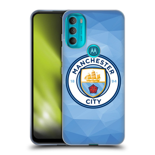 Manchester City Man City FC Badge Geometric Blue Full Colour Soft Gel Case for Motorola Moto G71 5G