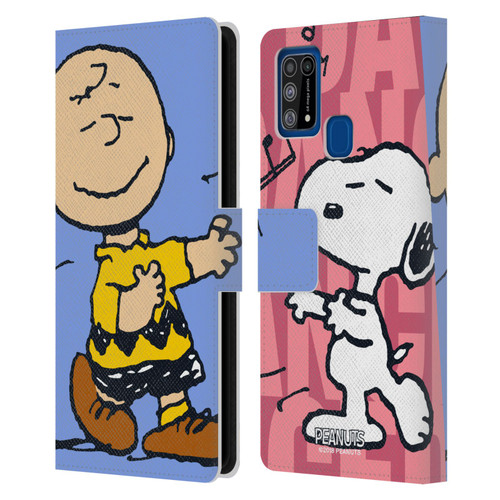 Peanuts Halfs And Laughs Snoopy & Charlie Leather Book Wallet Case Cover For Samsung Galaxy M31 (2020)