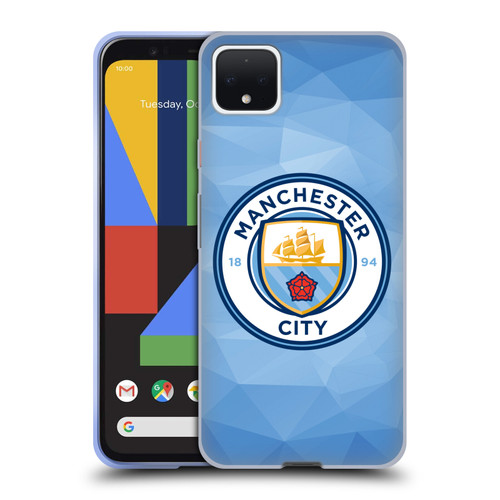 Manchester City Man City FC Badge Geometric Blue Full Colour Soft Gel Case for Google Pixel 4 XL