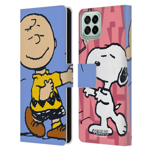 Peanuts Halfs And Laughs Snoopy & Charlie Leather Book Wallet Case Cover For Samsung Galaxy M33 (2022)