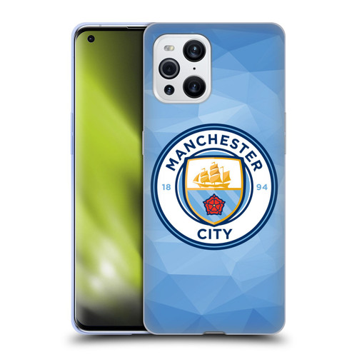 Manchester City Man City FC Badge Geometric Blue Full Colour Soft Gel Case for OPPO Find X3 / Pro