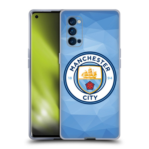 Manchester City Man City FC Badge Geometric Blue Full Colour Soft Gel Case for OPPO Reno 4 Pro 5G