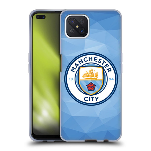 Manchester City Man City FC Badge Geometric Blue Full Colour Soft Gel Case for OPPO Reno4 Z 5G