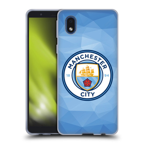 Manchester City Man City FC Badge Geometric Blue Full Colour Soft Gel Case for Samsung Galaxy A01 Core (2020)