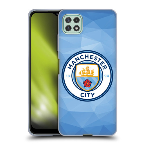 Manchester City Man City FC Badge Geometric Blue Full Colour Soft Gel Case for Samsung Galaxy A22 5G / F42 5G (2021)