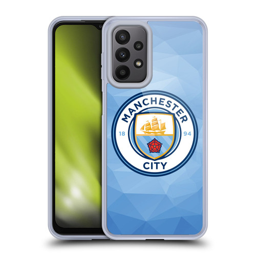 Manchester City Man City FC Badge Geometric Blue Full Colour Soft Gel Case for Samsung Galaxy A23 / 5G (2022)