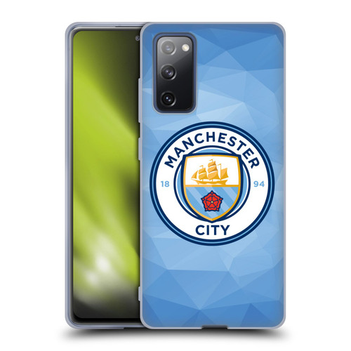 Manchester City Man City FC Badge Geometric Blue Full Colour Soft Gel Case for Samsung Galaxy S20 FE / 5G