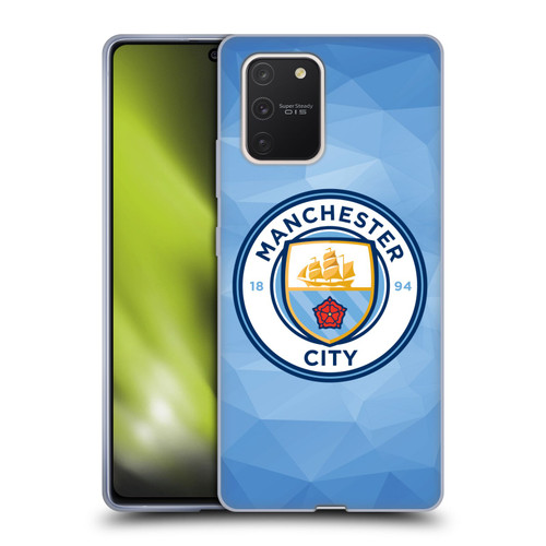 Manchester City Man City FC Badge Geometric Blue Full Colour Soft Gel Case for Samsung Galaxy S10 Lite