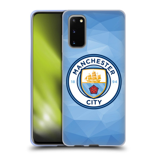 Manchester City Man City FC Badge Geometric Blue Full Colour Soft Gel Case for Samsung Galaxy S20 / S20 5G