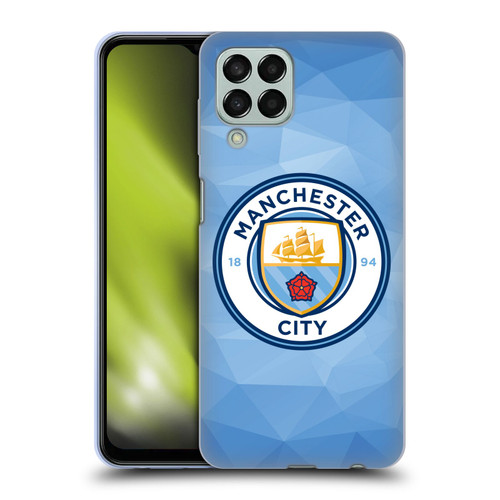 Manchester City Man City FC Badge Geometric Blue Full Colour Soft Gel Case for Samsung Galaxy M33 (2022)