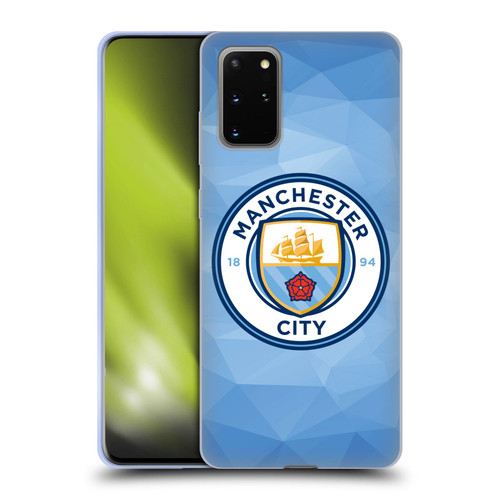 Manchester City Man City FC Badge Geometric Blue Full Colour Soft Gel Case for Samsung Galaxy S20+ / S20+ 5G