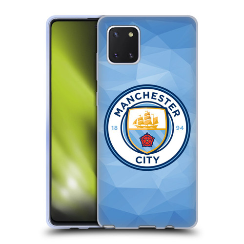 Manchester City Man City FC Badge Geometric Blue Full Colour Soft Gel Case for Samsung Galaxy Note10 Lite