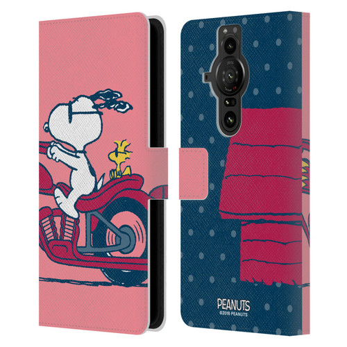 Peanuts Halfs And Laughs Snoopy & Woodstock Leather Book Wallet Case Cover For Sony Xperia Pro-I