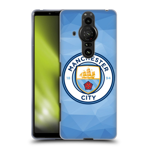 Manchester City Man City FC Badge Geometric Blue Full Colour Soft Gel Case for Sony Xperia Pro-I