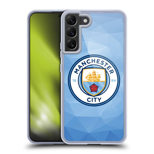 Manchester City Man City FC Badge Geometric Blue Full Colour Soft Gel Case for Samsung Galaxy S22+ 5G