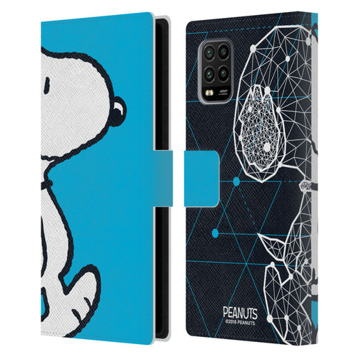 Peanuts Halfs And Laughs Snoopy Geometric Leather Book Wallet Case Cover For Xiaomi Mi 10 Lite 5G