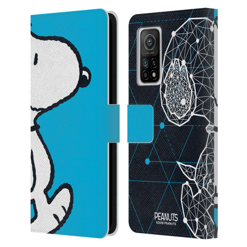 Peanuts Halfs And Laughs Snoopy Geometric Leather Book Wallet Case Cover For Xiaomi Mi 10T 5G