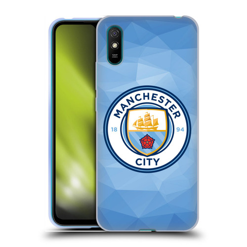 Manchester City Man City FC Badge Geometric Blue Full Colour Soft Gel Case for Xiaomi Redmi 9A / Redmi 9AT